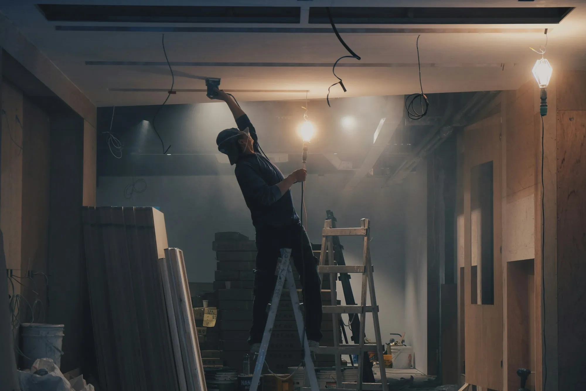 Interior remodeling work in progress