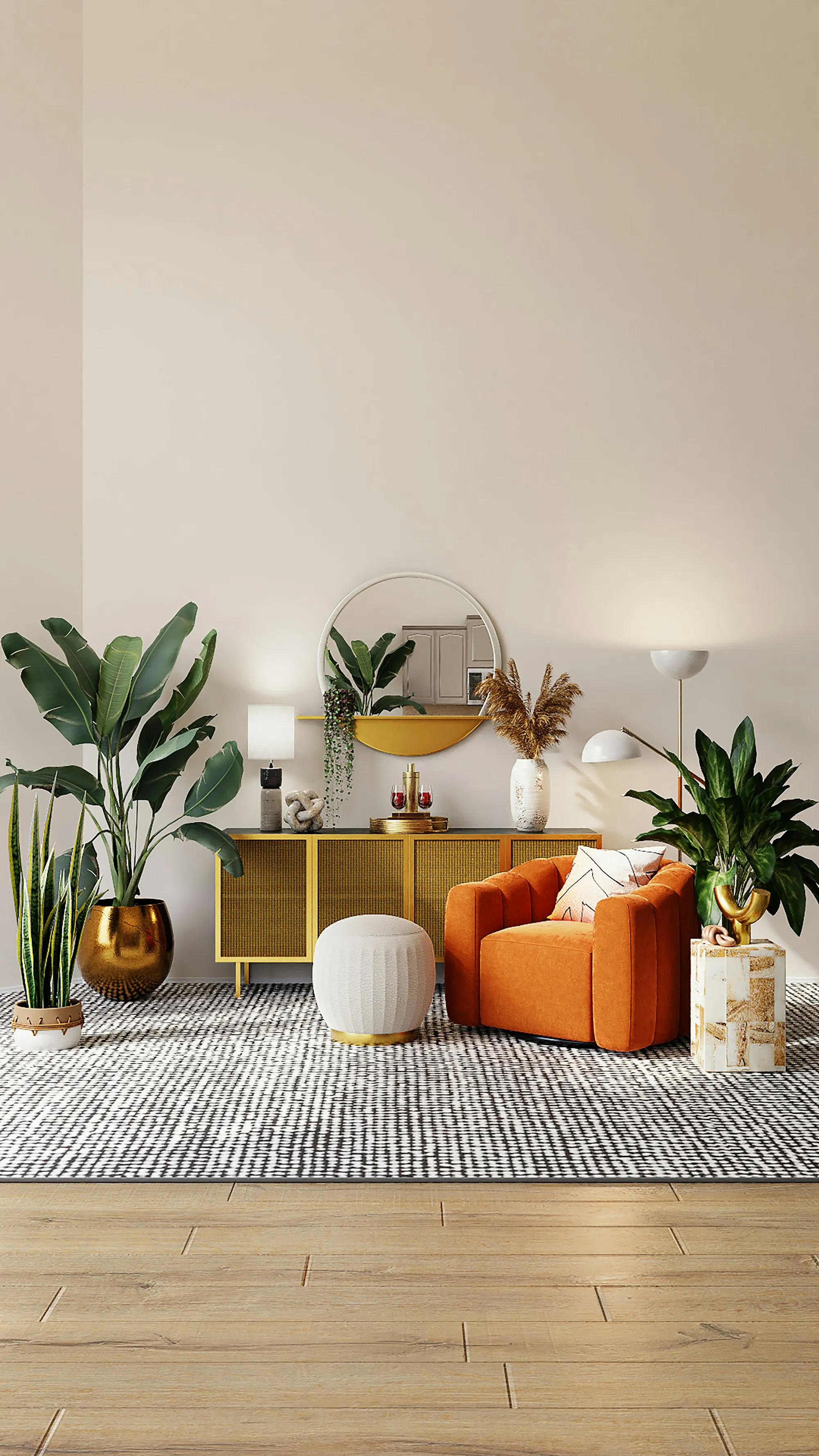 Living room in a well-kept home