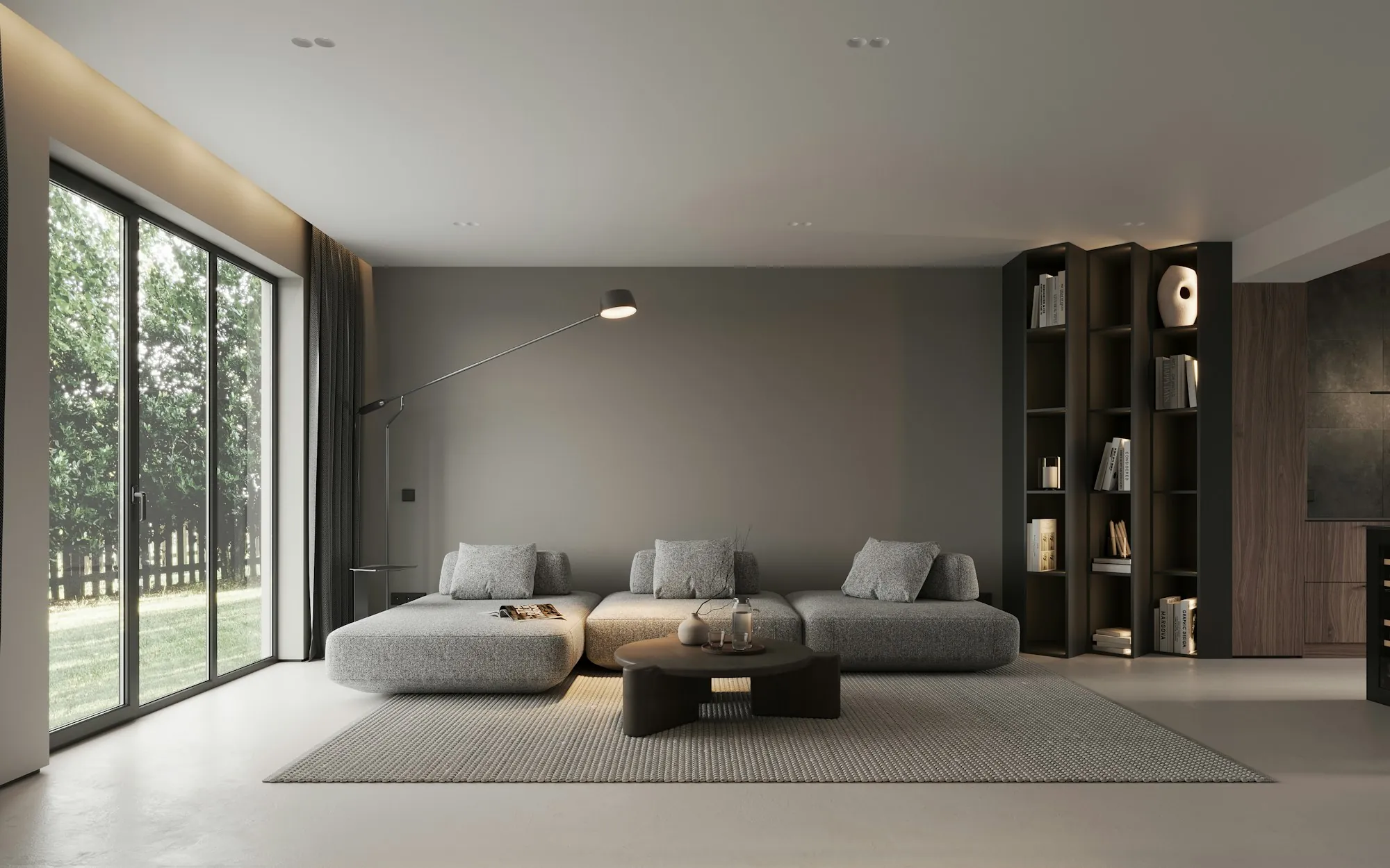 Furnished living space in a remodeled house