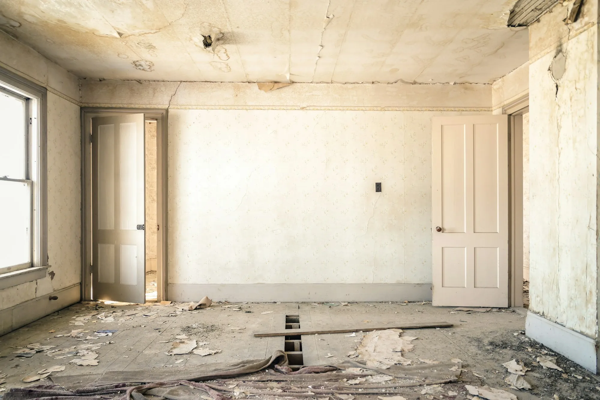 Construction work during a home remodel