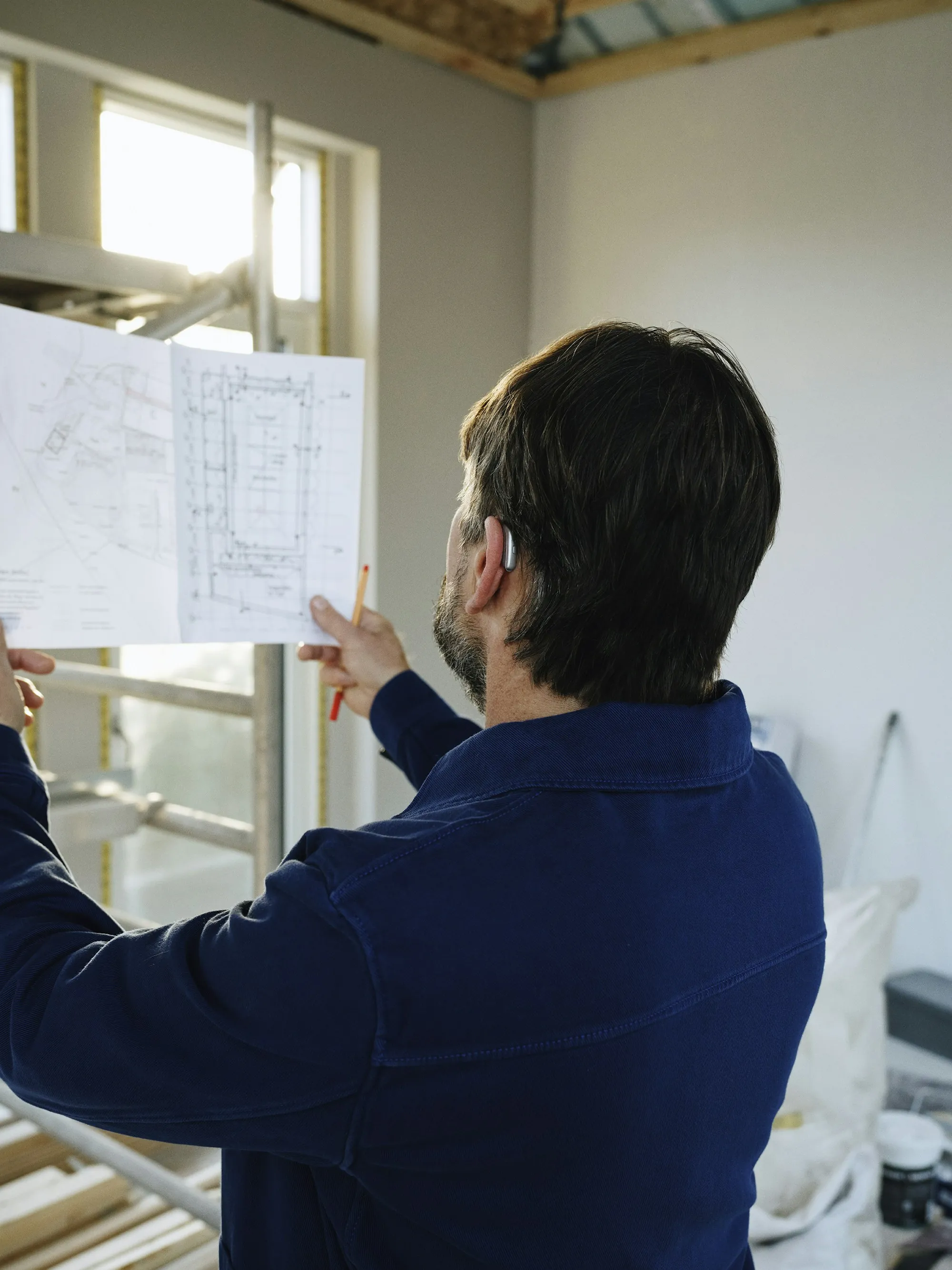 Home renovation work underway inside a house